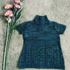 Cozy Teal Knit Dress for Kids